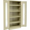 Global Industrial Unassembled Clear View Storage Cabinet, 36x18x78, Tan 237614TN